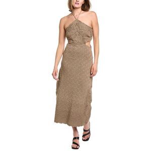 Amur Womens Clara Knit Midi Dress, Brown